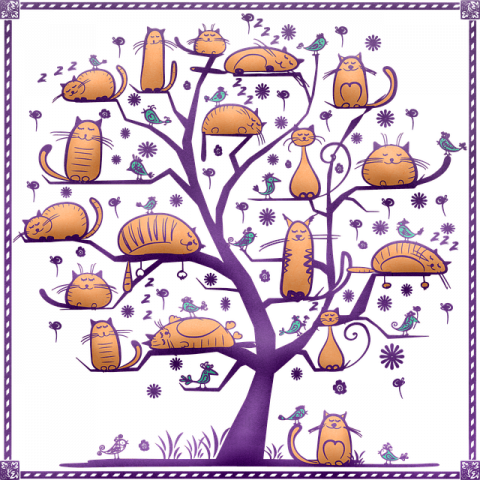 Cats on a tree