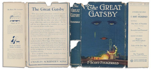 First edition dust jacket of “The Great Gatsby,” 1925
